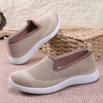 Shoes Women's Summer New Versatile Soft Sole One-pedal Single Shoes Foreign Trade Women's Shoes Mesh Shoes Breathable Mother Shoes