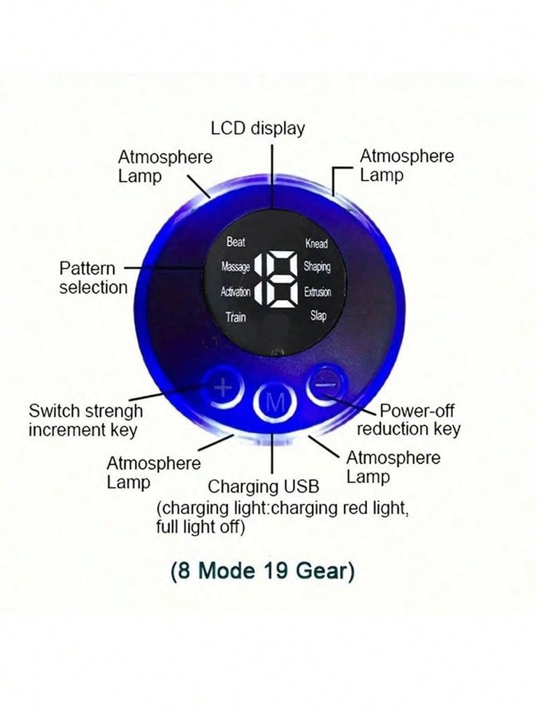 Wyświetlacz LCD Masażer Szyi EMS Elektryczny Masażer Naszywka na Szyję Szyjną i Plecy 8 Trybów Stymulator Mięśni Impulsowych