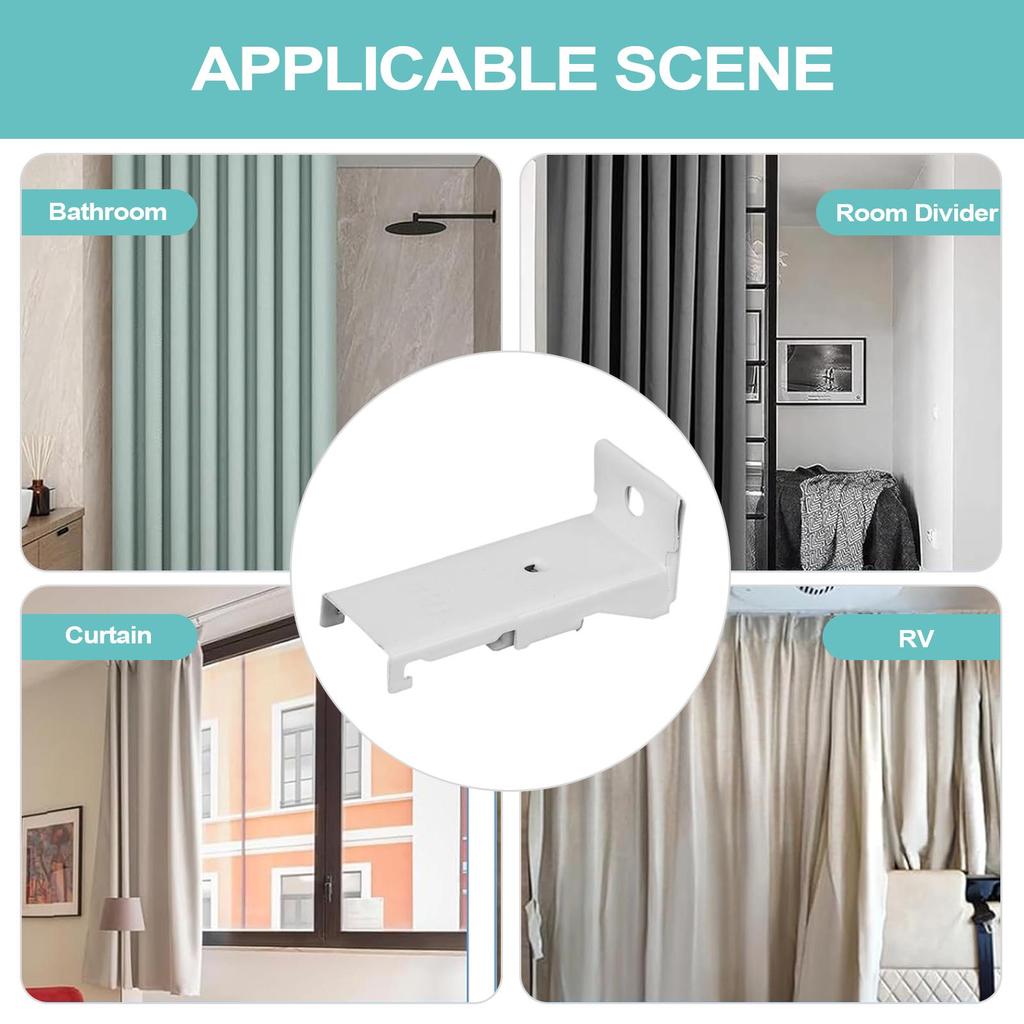 Drapery Track Ceiling Mount Wall Mount Brackets For Drapery Track 6 Piece Bendable Flexible Holder Hardware Set Support For Top