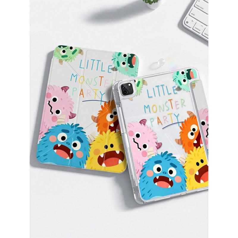 IPad Air 8 Case 10.9 Inch Acrylic Flip Cover With Pen Slot Shockproof Stand Magnetic Sleep Function Cartoon Animal Design