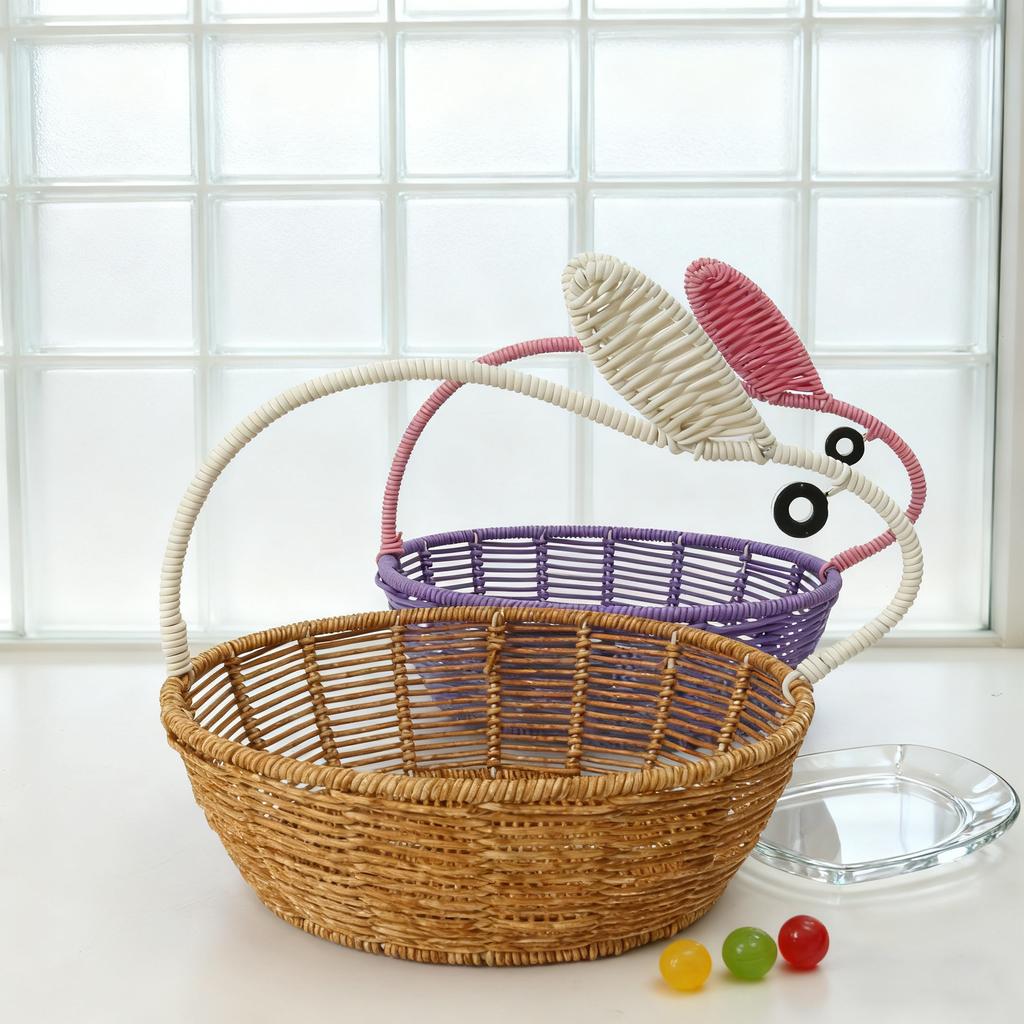 Easter Wicker Bunny Basket Storage Basket