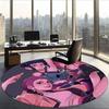 Huntrix (103) Round Office Rug Decorative Floor Rug for Office Bedroom Living Room and Home Space
