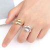 New Gold Color Ring Trend Vintage Elegant Embrace The Love Adjustable Rings for Women Fine Party
