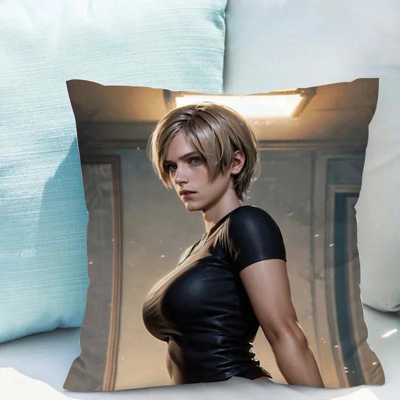 Leon Kennedy Soffkuddar Kudde för Sovrum Sängkudde Heminredning av Modernt Sofföverdrag Dekoration Vardagsrum Kort Plysch