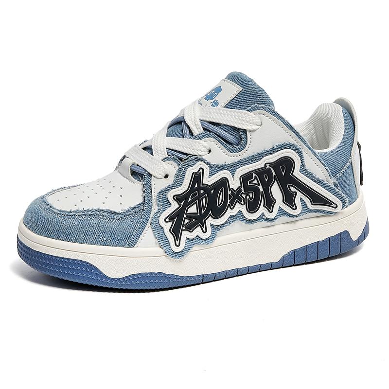 

Крутые мужские и женские кроссовки, новые красочные мягкие баскетбольные модные кроссовки ручной работы для пар, обувь для скейтбординга в стиле хип-хоп, теннисные туфли 38 синий