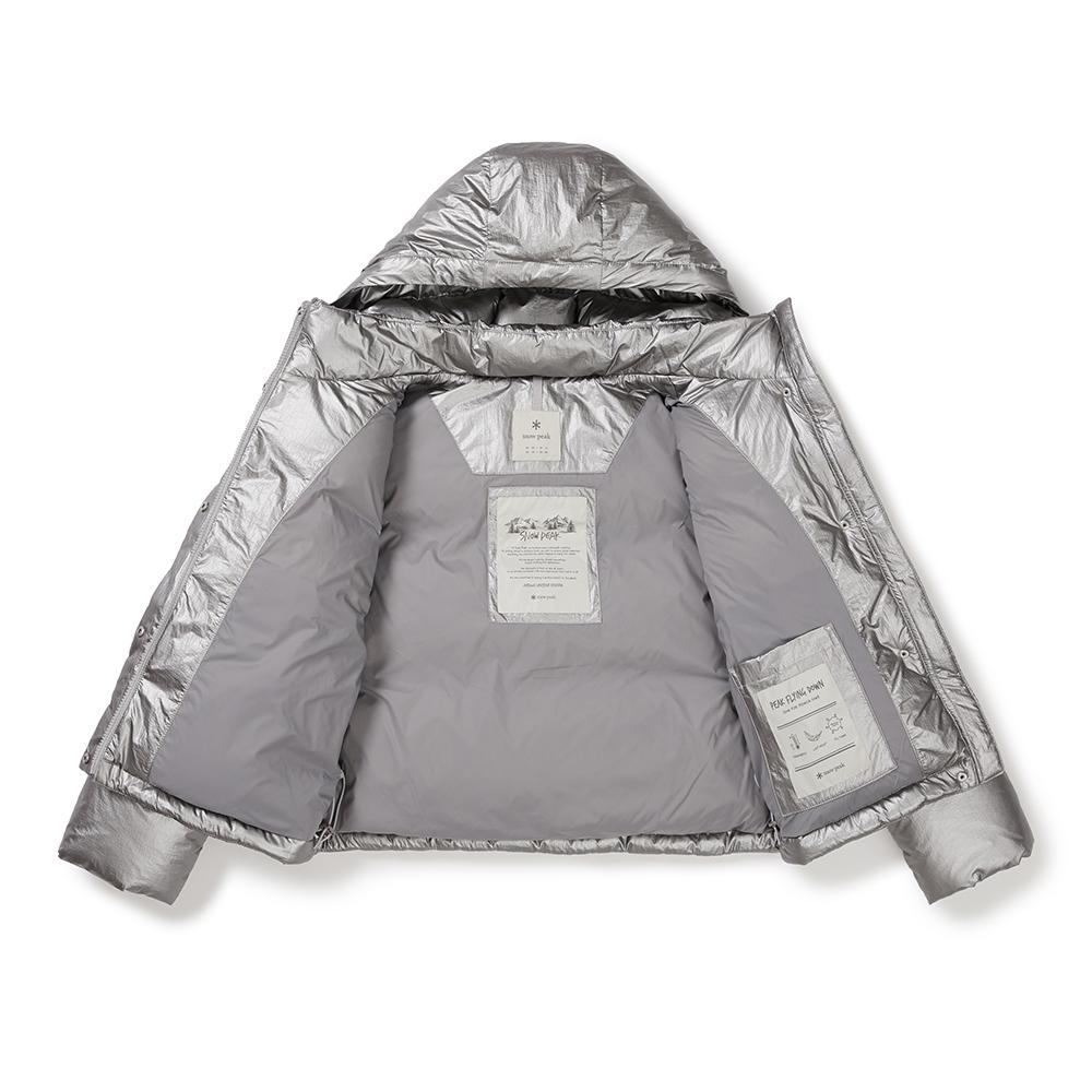 SNOWPEAK Glossy Women's Hood Detachable Puffer Down Jacket Silver (S24WWTDJ23)