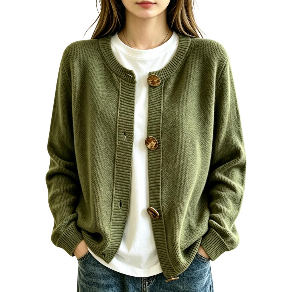 Women's Casual Button Down Cardigan Sweater, Long Sleeve Knit Outerwear for Everyday Wear