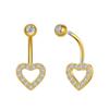 Elegant Crystal Ball Belly Button Rings Copper Shiny Body Jewelry New Gem Navel Piercing  Men