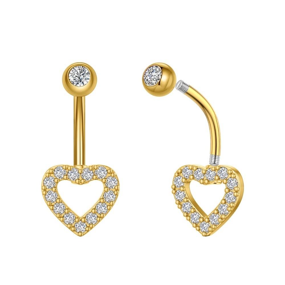 Elegant Crystal Ball Belly Button Rings Copper Shiny Body Jewelry New Gem Navel Piercing Men