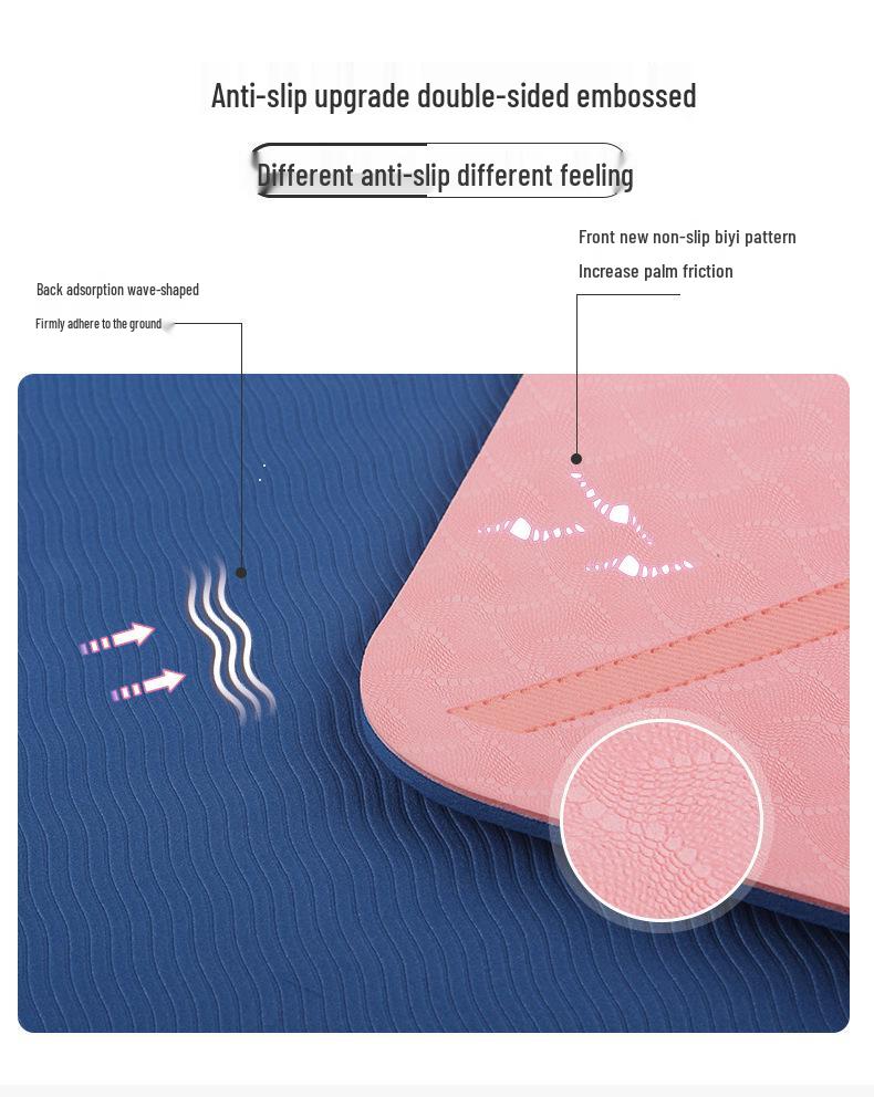 Thickened Non-Slip Fitness and Yoga Mat for Home Use – Extra Wide and Long for Men and Women