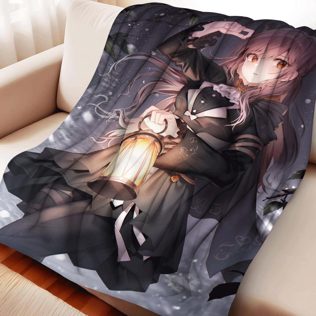 Cartoon Kirara Hutao Layla Flanelldecke Wärme Weich Anime Huohuo Elysia Glühwürmchen Nickerchen Decke Multifunktionale Dekor Decken