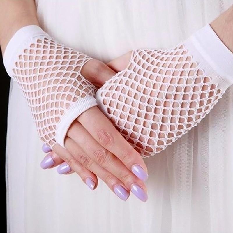 Girls Neon Short Fishnet Fingerless Gloves Gloves Party Gloves Fishnet Gloves