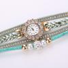 Women Fashion Quartz Wrist Vintage Weave Wrap Watch Bracelet
