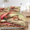 3pc Christmas Santa Claus Home Bedding Set-Festive Decor for Bedroom,Guest Room,Living Room 1245a