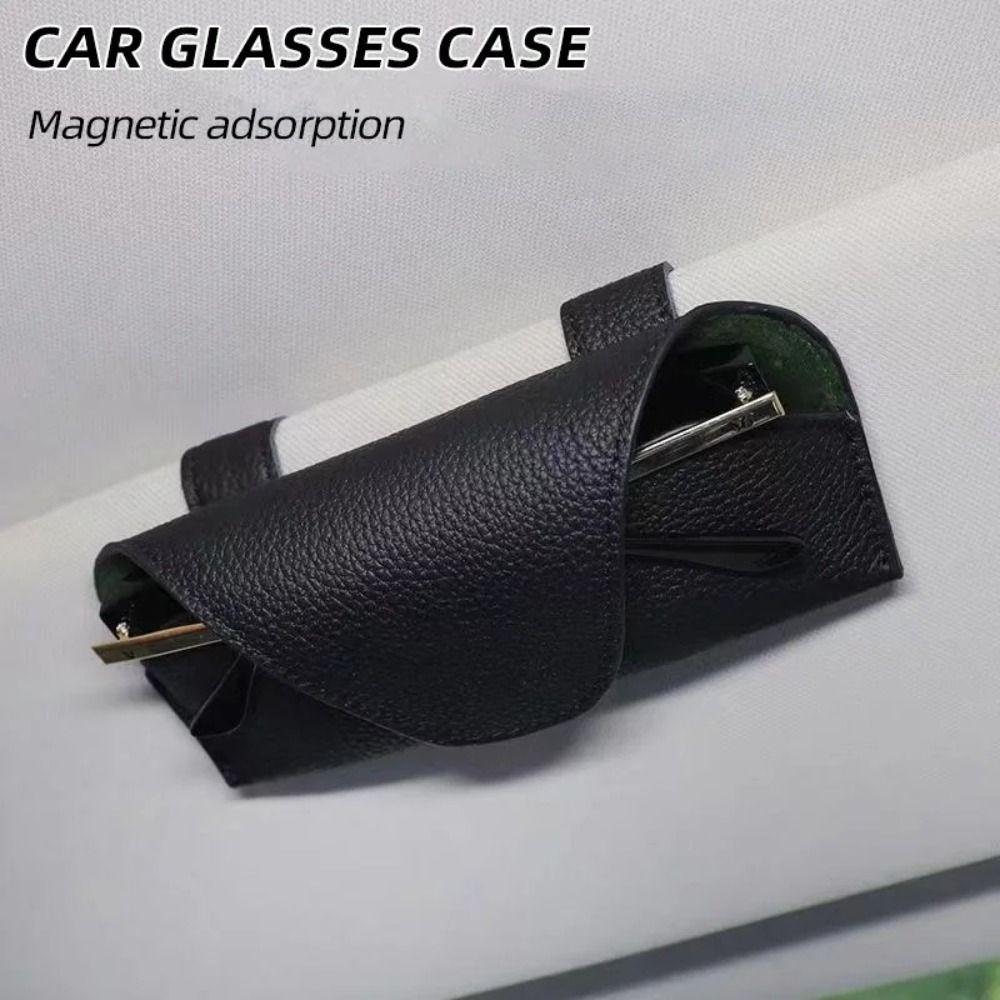 Universal Auto Sun Visor  Sunglasses Holders PU Leather Eyeglasses Clip  Car Interior Accessories