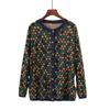 Middle-aged Elderly Spring and Autumn Sweater Knitted Cardigan Jacket Female Mother Embroidered Crew Neck Comfortable Top Old Lady