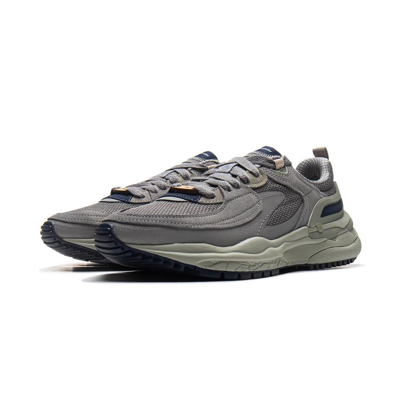 Li Ning CF Origin V4 Sports Comfortable Wear-Resistant Breathable Low-Top Casual Shoes Men sneaker Gray AGLU283-2