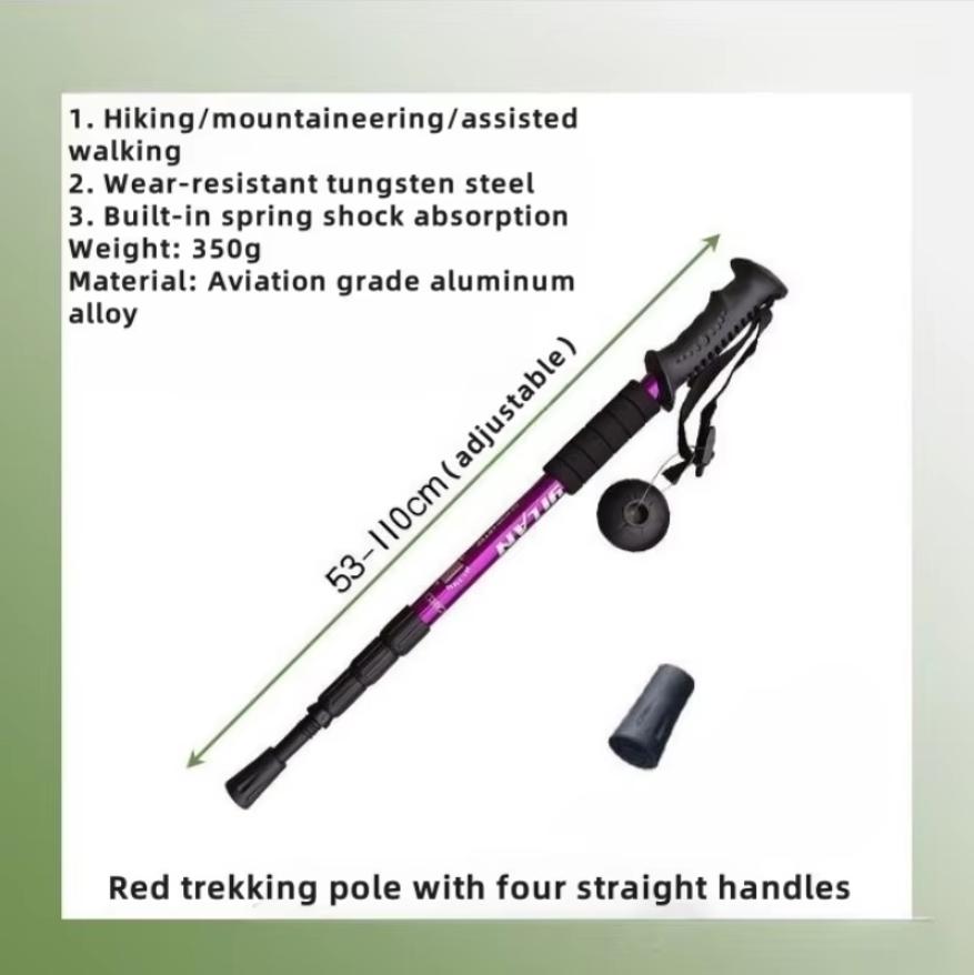 Trekking Poles Shock Absorption Foldable Ultralight Hiking Pole Suitable For Outdoor Camping Mountaineering Backpacking And Trip