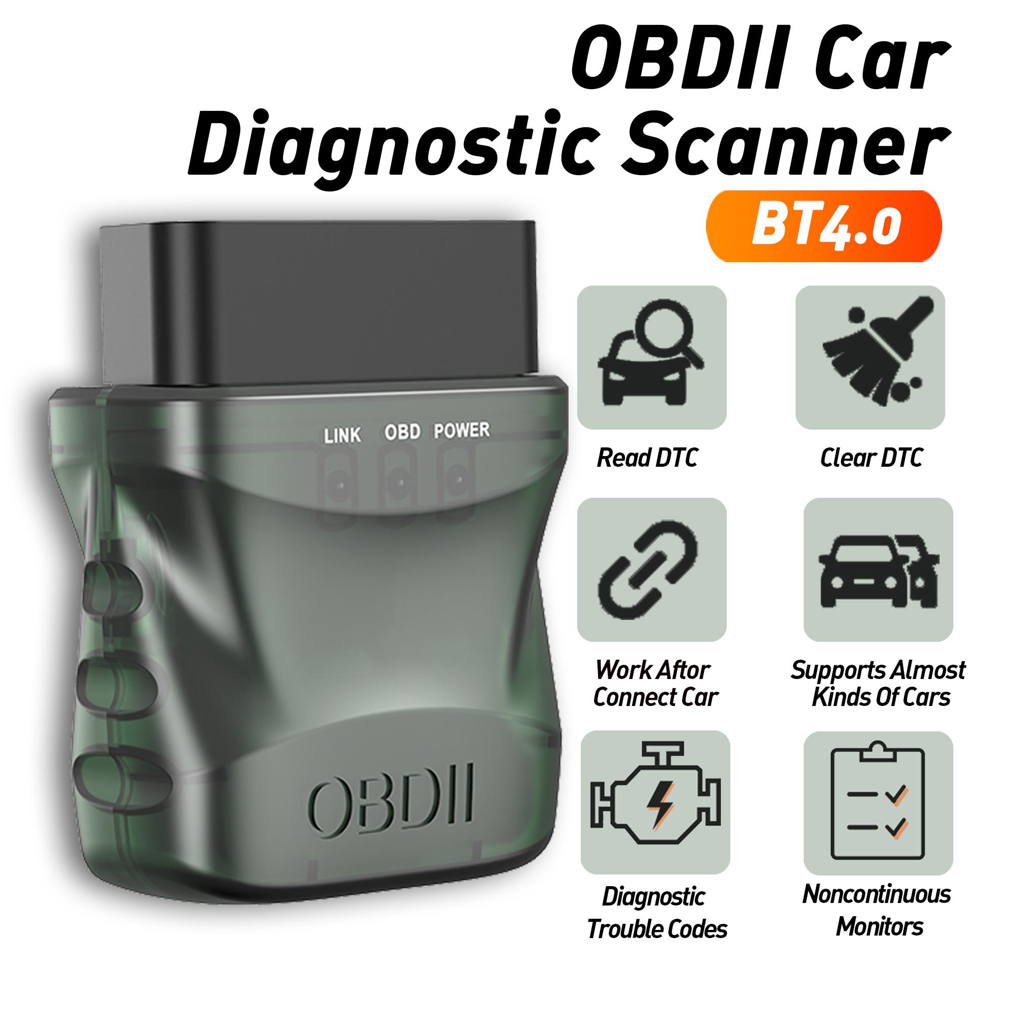 

Bluetooth OBD2 сканер диагностический инструмент, считыватель кодов автомобиля OBDII/EOBD сканер со сбросом, BT4.0 диагностический сканирующий инструмент