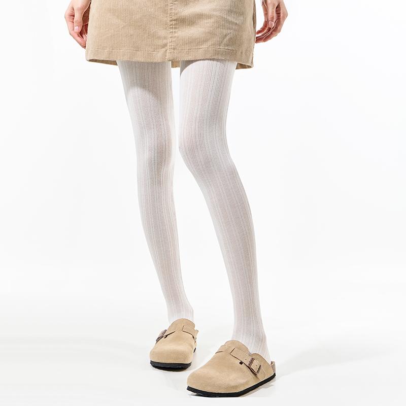 Spring Knitted Striped Tights Women Sexy Hollow Out See Through Pantyhose Y2k Streetwear Womens Stocking For Casual