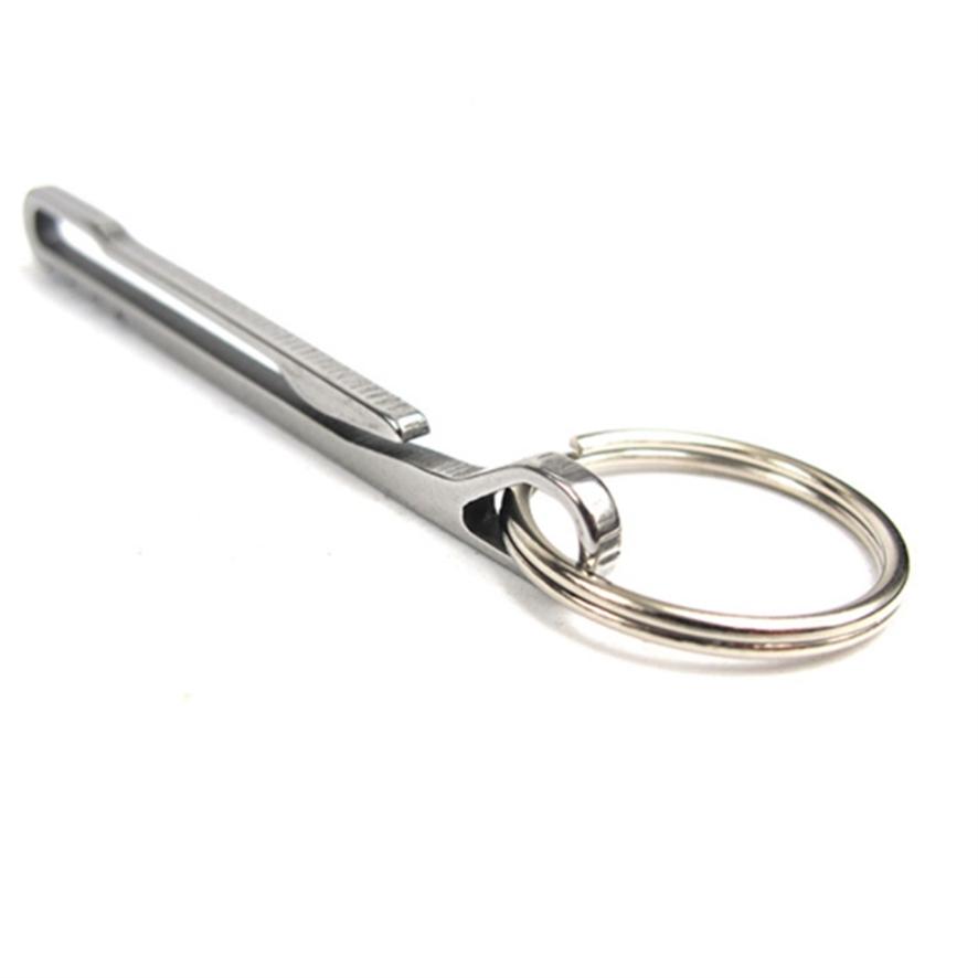 Stainless Steel Rattlesnake Waist Clip With Key Ring Outdoor Portable Gadgets Money Clip Carabiner