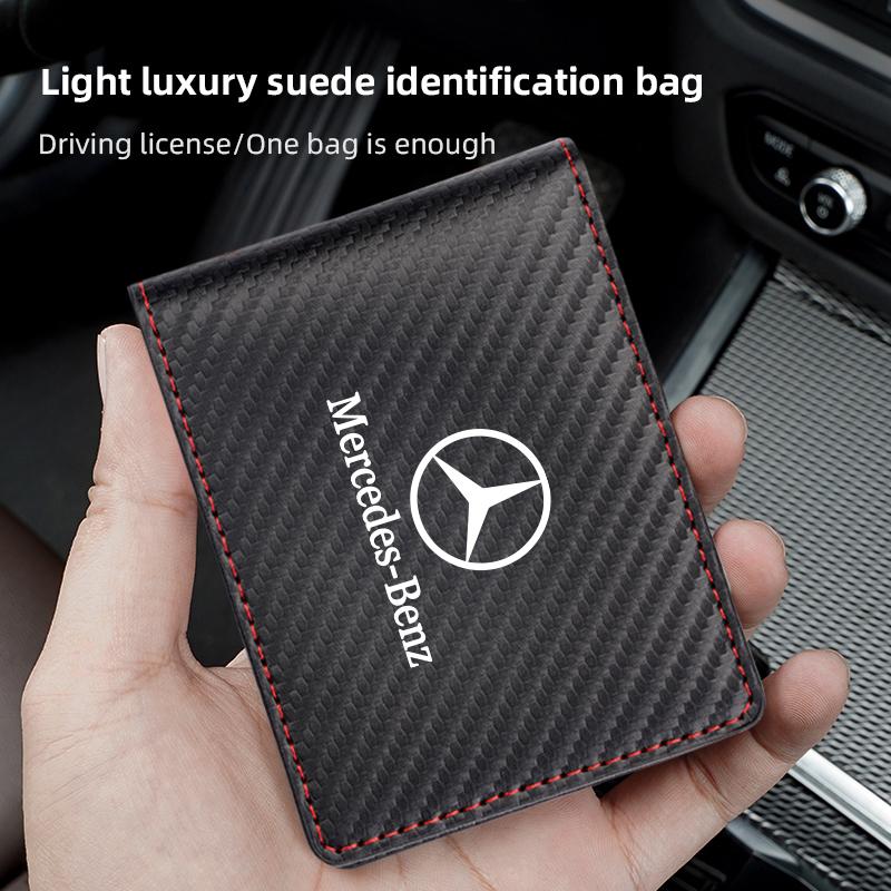 Car Driver License Storage Bag Wallet ID Card Protective Sleeve For Mercedes Benz AMG W205 W203 W206 Interior Mouldings JSTJT-BE BG1