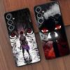 Black Soft Phone Cover Case for Samsung Galaxy A51 A73 A36 A23 A53 A24 A55 A25 A71 A22 A52 A32 A41 A26 A72 A35 Cool Anime Eyes