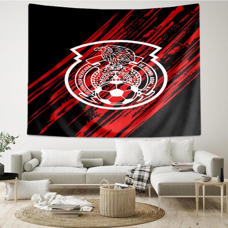 1PC Mexico Football Team Emblem Printed Tapestry Room Decoration Wall Hanging for Living Room Bedroom, dormitory, Birthday and Christmas gifts