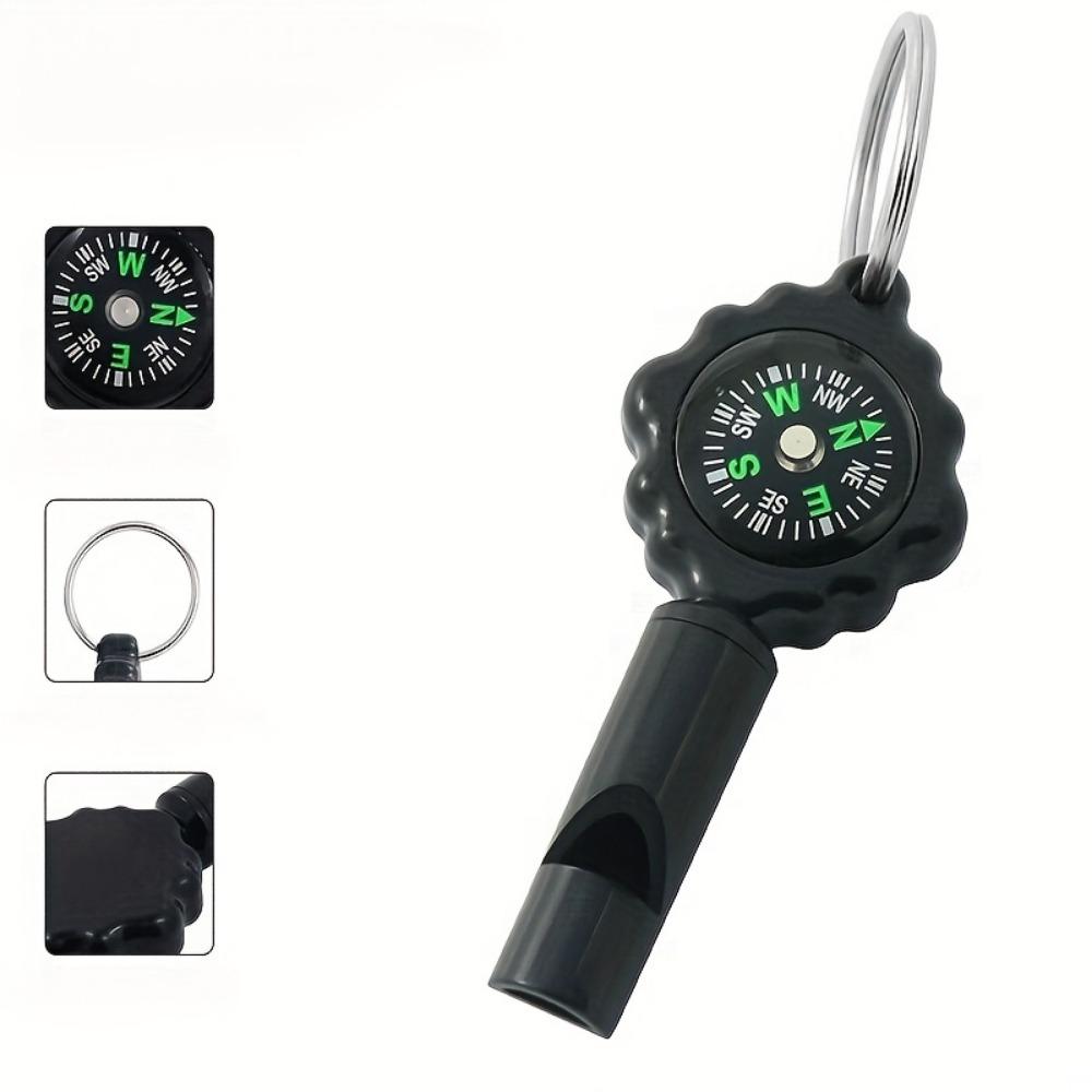 2-in-1 Camping Whistle Compass - Portable Outdoor Survival Gear with High-Precision Direction Indicator, Lightweight and Easy to Carry
