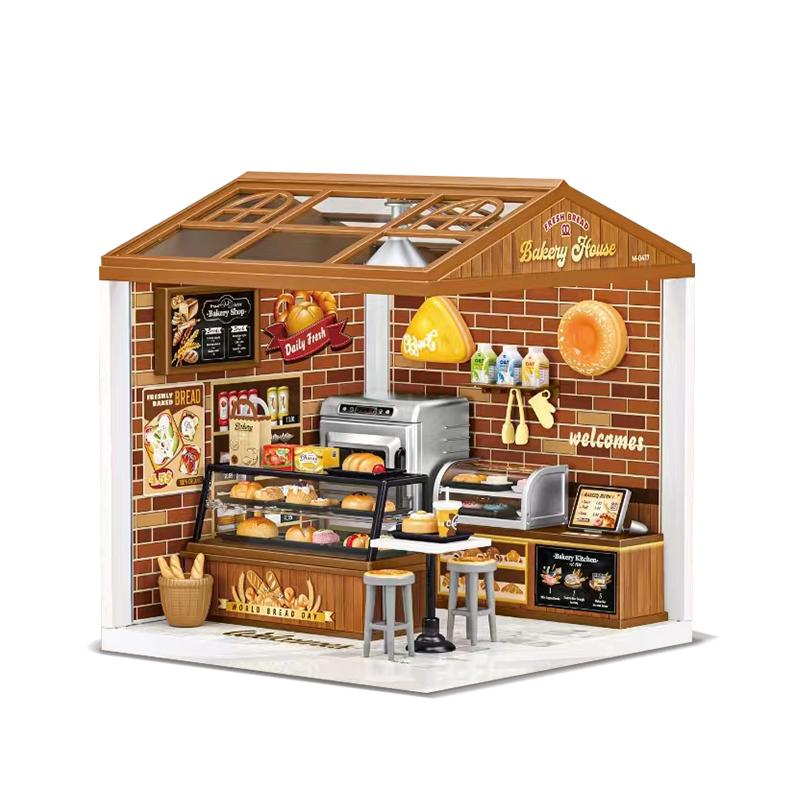 Fai da te Artigianato per Bambini Casa delle Bambole Illuminazione Blocchi da Costruzione Assemblaggio Scena Miniature Giocattoli Casa delle Bambole per Bambini Regali Decorazioni per la Casa