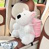 Cute Cartoon Capybara Plush Car Tissue Box Storage Bucket
