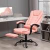 Massage Office Chair, 7 Vibration Points, Adjustable Footrest & Backrest, up to 120 kg, Leather Look, Pink