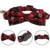 4 Pack Christmas Cat Collar, Breakaway Collar with Bell and Cat Bow Tie, Removable & Adjustable