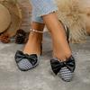 Fashion Women's Fashion Baotou Slippers Spring New Pointed Head Shallow Mouth Butterfly Knot Soft Flat Shoes