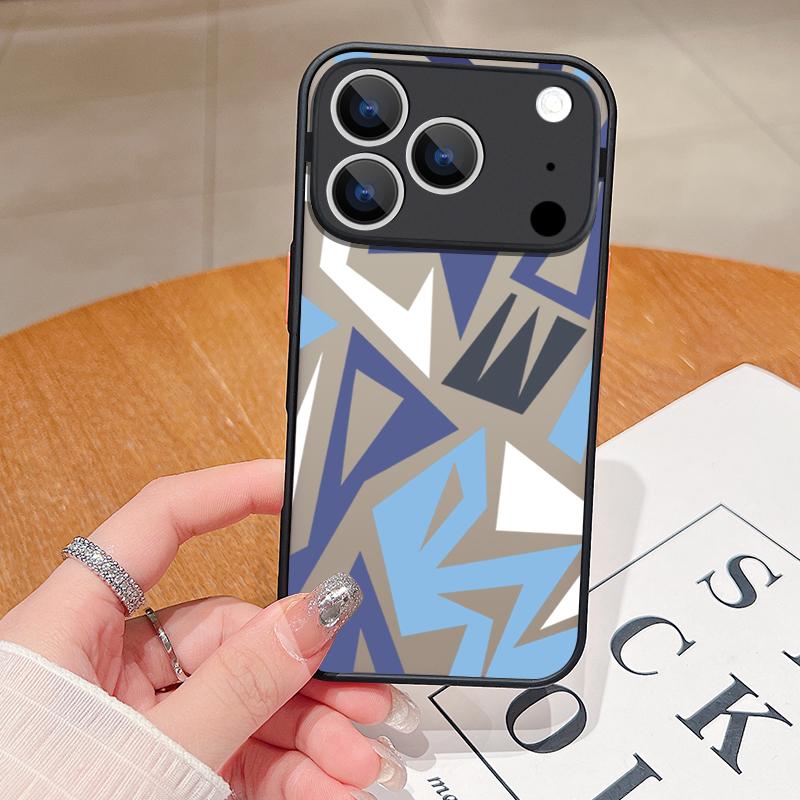 Geometric Patterned Print Case For iPhone 17 Air 16e 16 15 14 Pro Max 13 15 Pro 17 Pro 17 Shockproof Soft Edge Hard PC Matte Phone Cover