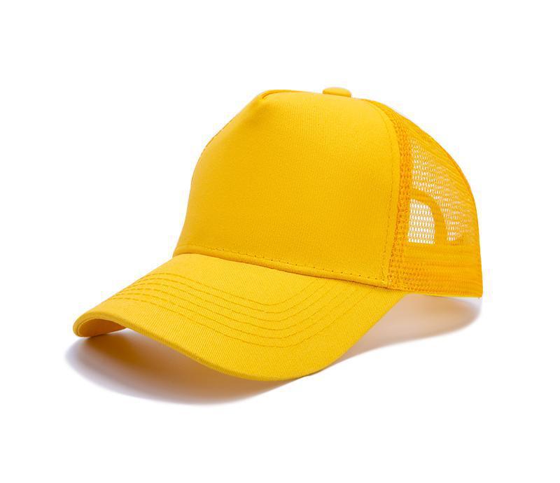 Embroidered Cotton Mesh Baseball Cap, Custom Logo, Solid Color 5-Panel Duckbill Hat for Spring/Summer
