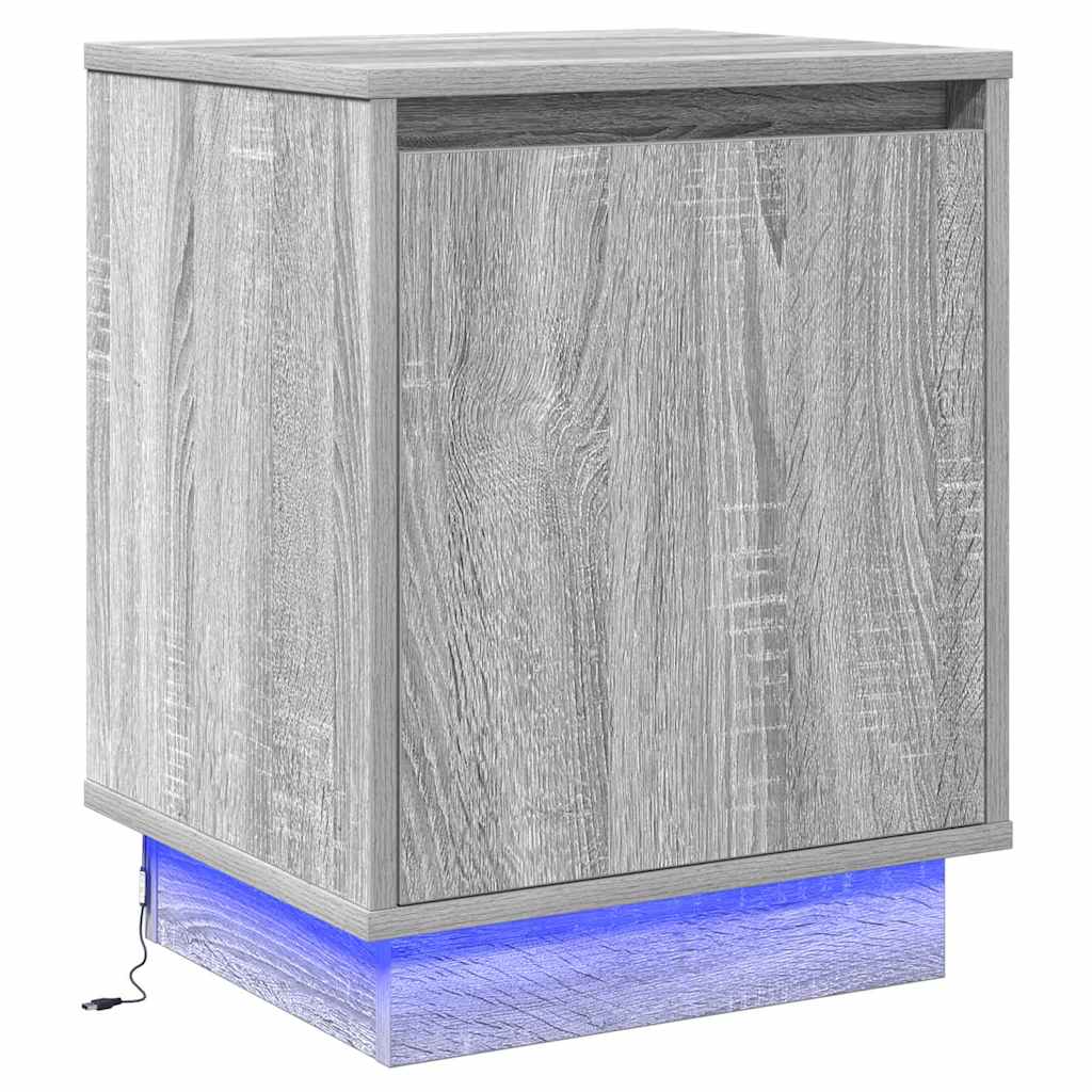 Nightstand 2 pcs Grey 39 x 34.5 x 50 cm Particleboard