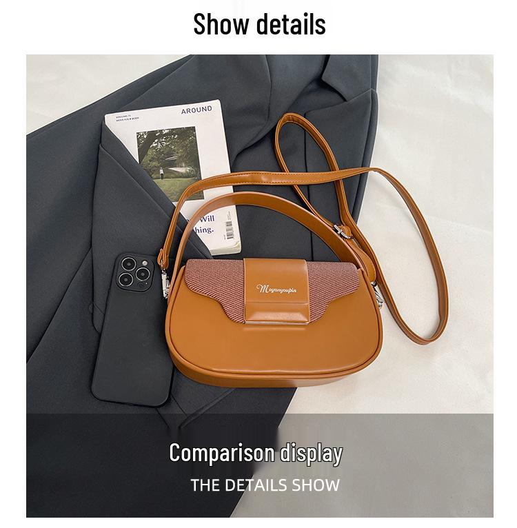 Damska minimalistyczna torebka crossbody w bloki kolorów - wszechstronna, szykowna i modna torebka na ramię
