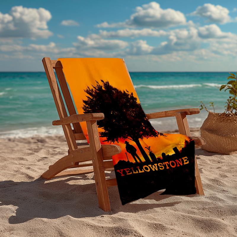 Ultra-Soft Beach Towel with Yellowstone Theme,Ideal for Pool - Camping, Diving - Perfect Travel Essential, Vibrant Beach Towel.