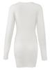 European and American Women's Sheer Knit Short Dress - Sexy, Round Neck, Long Sleeve