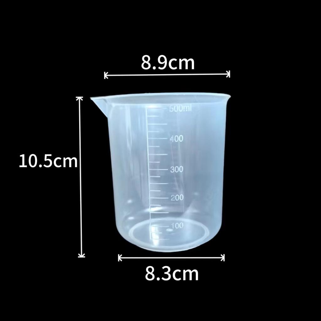 Transparent PP Laboratory Beaker with Handle, Acid & Alkali Resistant, Graduated Measuring Cup & Cylinder
