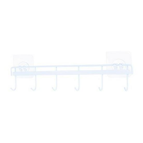 Iron Six-Hook Strong Adhesive Wall-Mounted Kitchen & Bathroom Hook - Punch-Free, Traceless Design