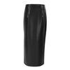 Fashion Matte Black Leather Sexy Skirt PU Leather Skirt Fall and Winter New Arrival Midi Dress for Women