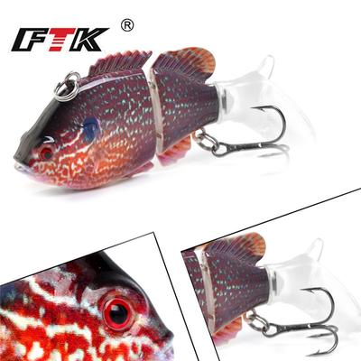 FTK 1 Stück 7,5 CM-13G 2 Abschnitte Mehrteiliger kleiner Angelköder Schwimmköder Barracuda-Köder