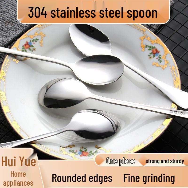 

304 Stainless Steel Children s Soup & Rice Spoon: Thickened Design for Students, Canteen Use, Stirring, Coffee, and More