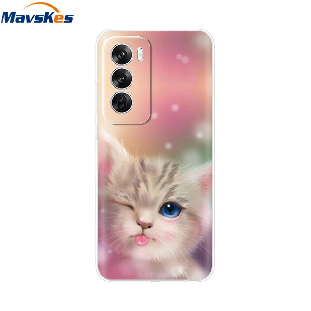 OPPO Reno 12 Pro 5G Case Fashion Flower Silicone Phone Case For OPPO Reno 12 Cover Reno12 Pro Bumper 2024 Soft Black TPU Fundas