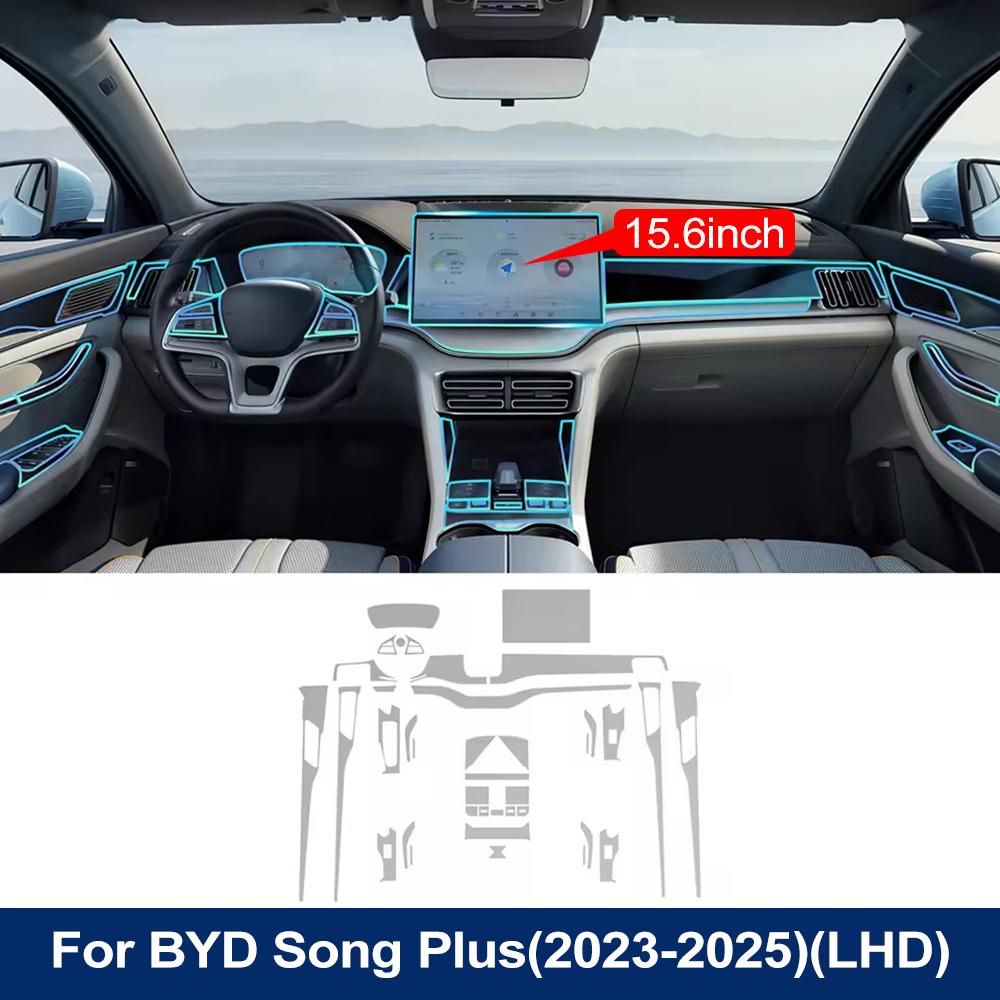 Pellicola Trasparente Anti-Graffio in TPU per Auto Pre-tagliata per Schermo Strumenti di Navigazione LHD RHD Per BYD Seal U/Sealion 6/Song Plus DM-i EV 2021-2025