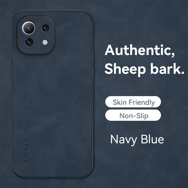 For Xiaomi 11 Lite Sheepskin Leather Soft Case for Xiaomi 11T Xiaomi 11Ultra Camera Lens Protective Matte Cover