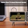 Retro TV Shaped HD Stereo   Speaker Loudspeaker for Under 6   Mobile Phone Stand White