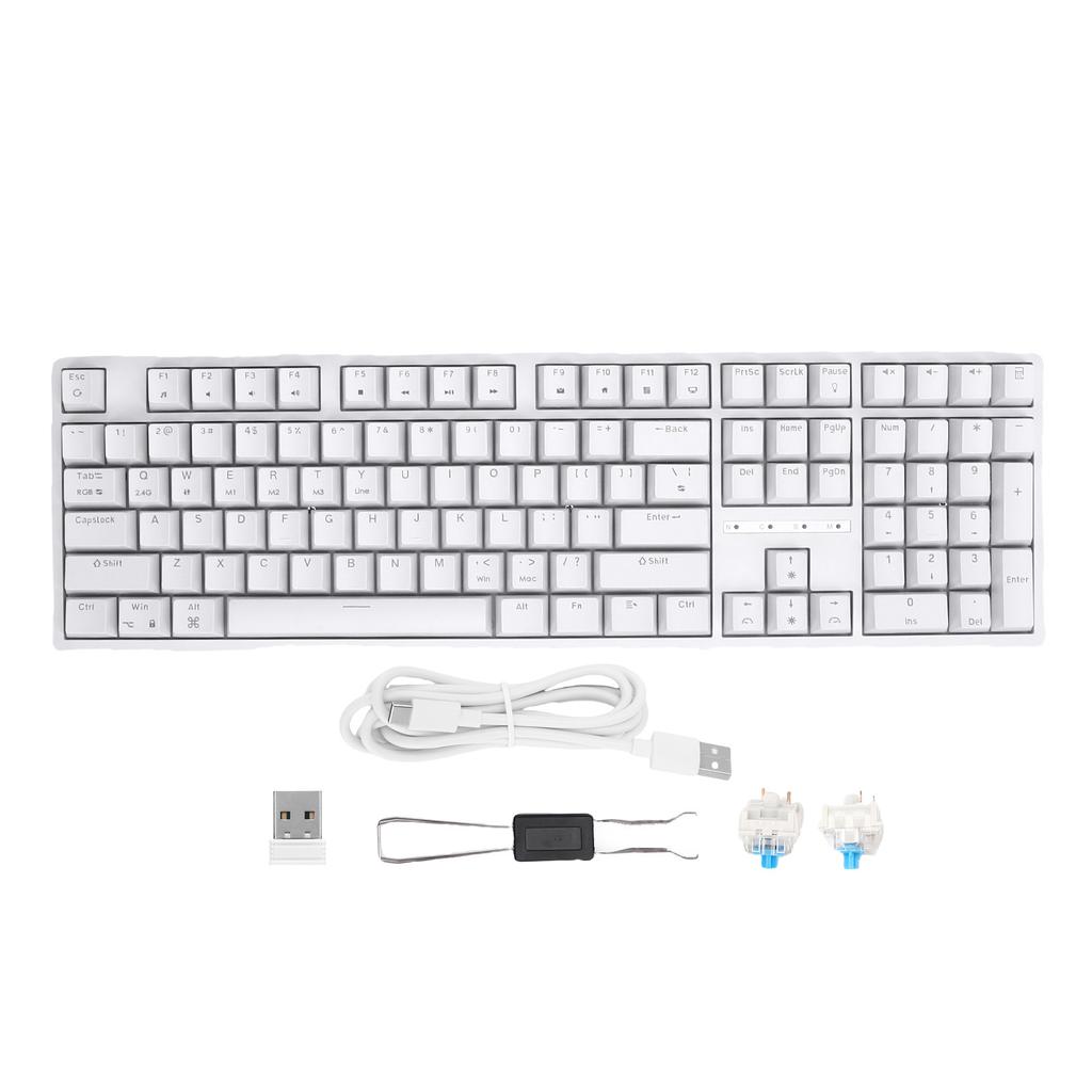 3 Mode Mechanical Gaming Keyboard Hot Swappable USB C Wired Keyboard Wireless BT 5.1 2.4Ghz with